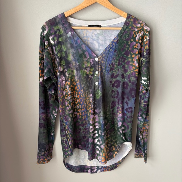 Nally & Millie Tops - Nally & Millie‎ Womens Small Multi Color Animal Print Abstract Long Sleeve Shirt